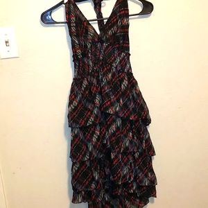 Plaid Halter Top With Ruffles, Cute!